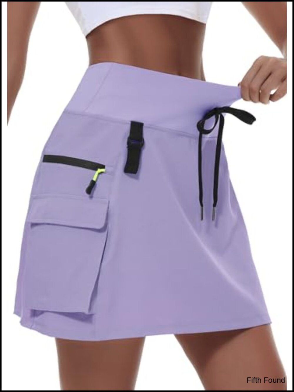 Women's Hiking Cargo Skort with Zipper Pockets, Athletic Skort with Compression